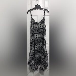 Patterned Black and Gray Dress
